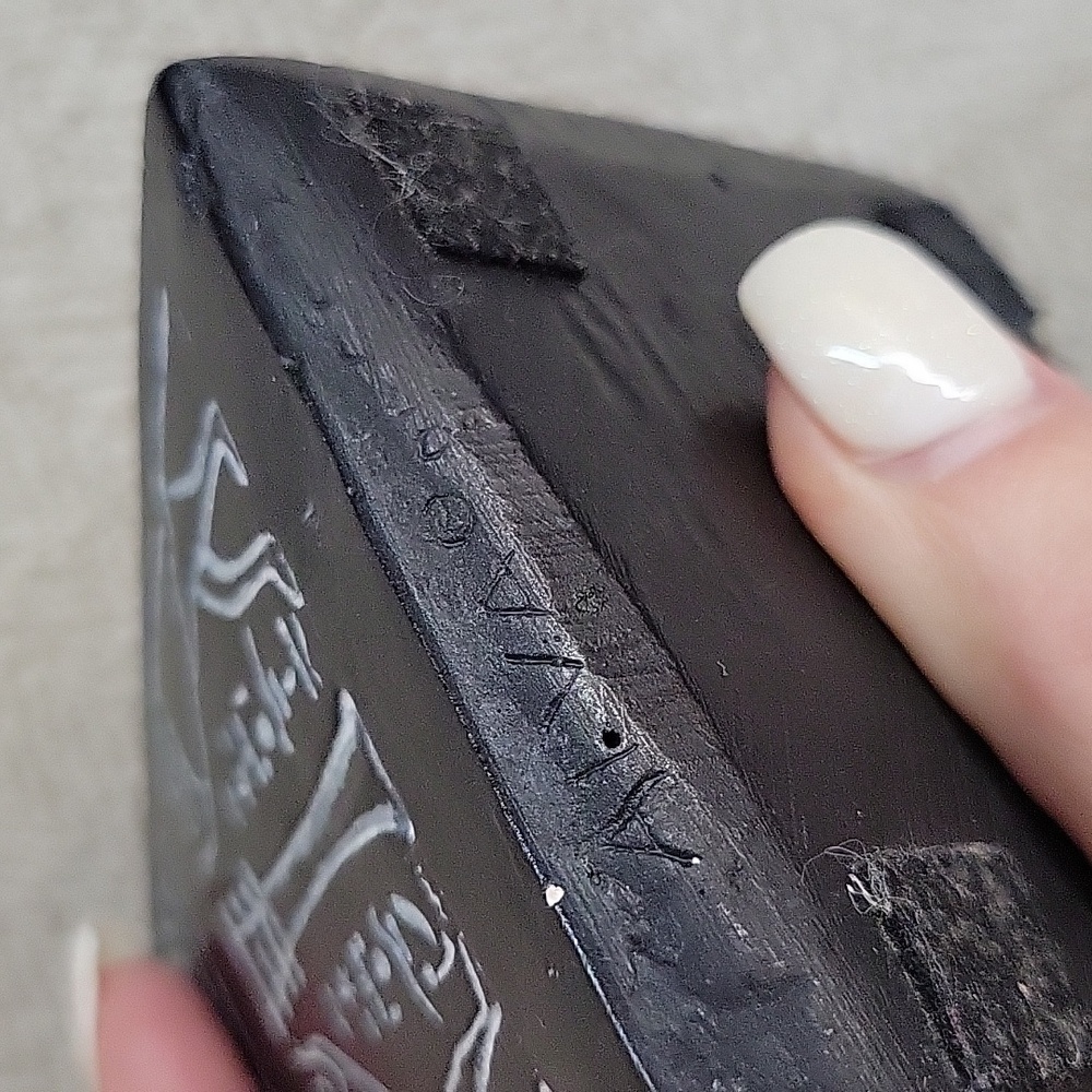 VINTAGE Black EGYPTIAN Pyramid with Hieroglyphics Paperweight Decor Accent - Picture 8 of 8